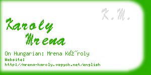 karoly mrena business card